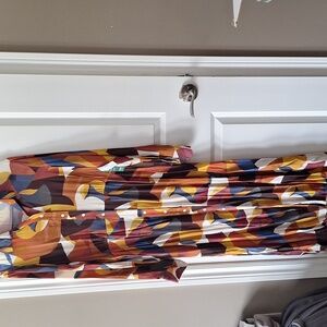 Colorful Geometric Button-Up Maxi Shirtdress